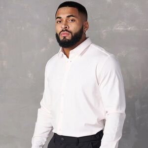 YoungLA Formal Dress Shirt XL Light Pink/White NWT New